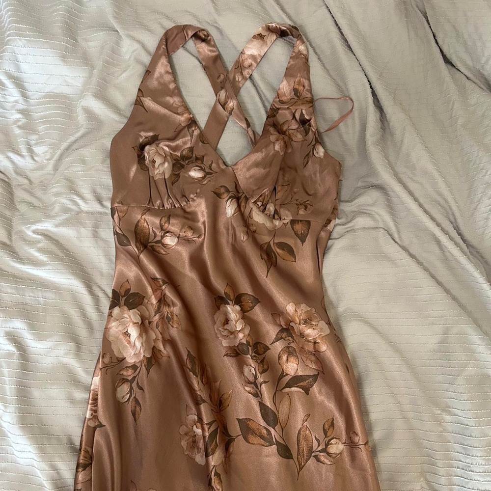Elegant Floral Satin Gown